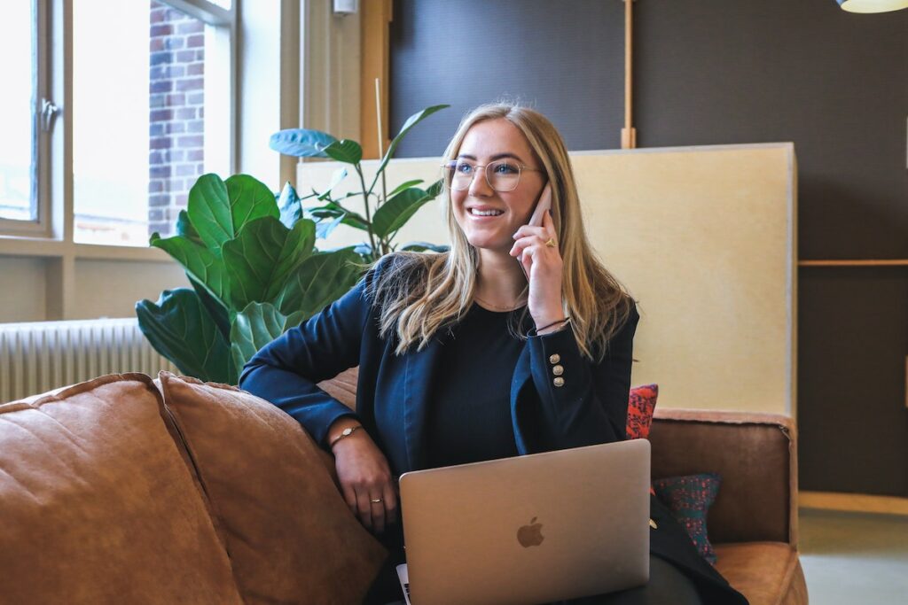 Business woman on phone call